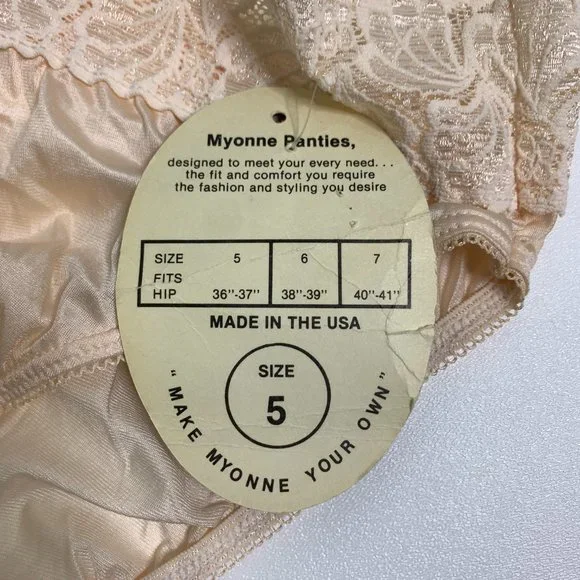 Vintage Myonne Shiny Second Skin High Cut Panties Size Small Satin Lace Trim NEW - Picture 3 of 9
